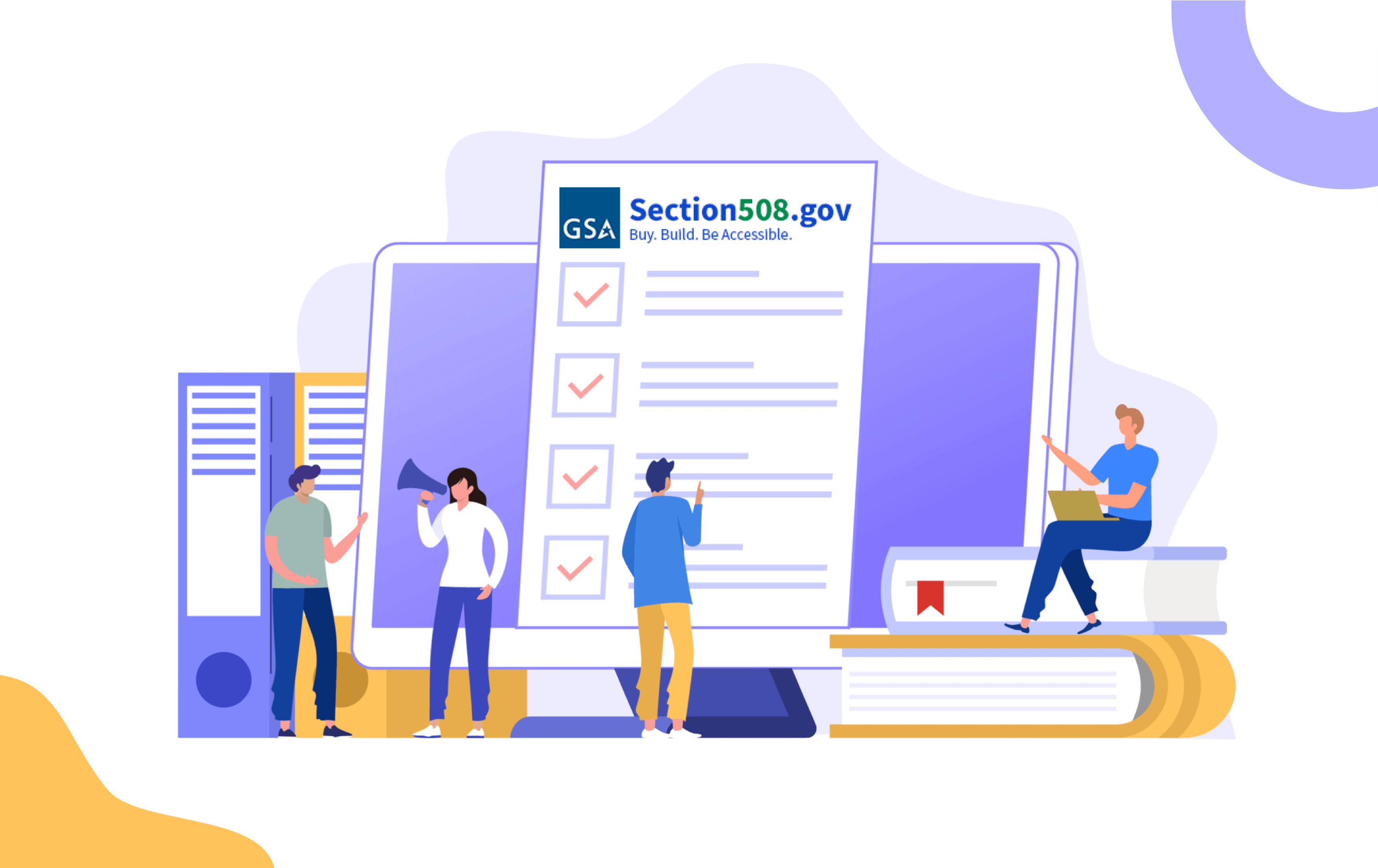 Illustration checking accessibility compliances supported by section 508 logo
