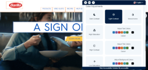 AccessiBe review - Barilla's website